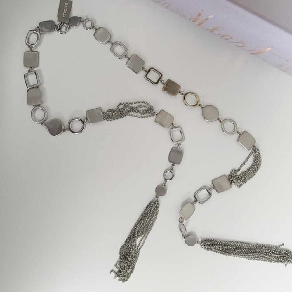 NWT Chico's Silver Tassle Necklace